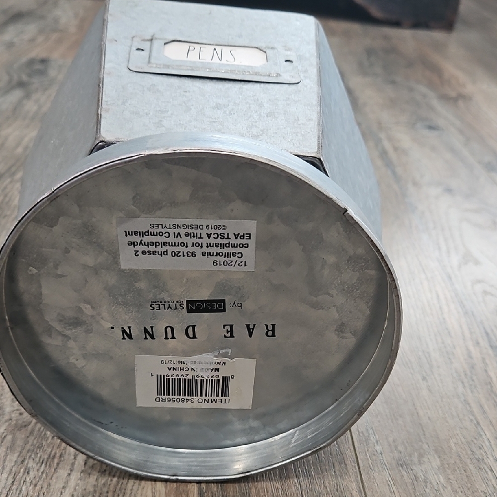 Rae Dunn Hexagonal Galvanized Gray Metal Organizer - Picture 6 of 8